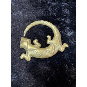 Vintage B Gatchell Brass Gecko/ Lizard  Door Handle Knocker 1997